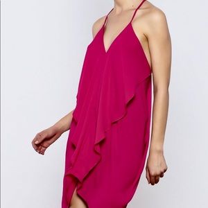 Classic Lady Hot Pink Ruffle Dress